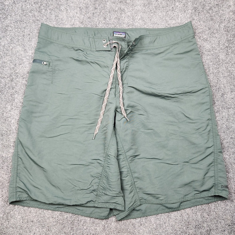 Patagonia Twenty-Threes‎ Board Shorts Mens 40 Green Swim Trunk Lightweight Fish